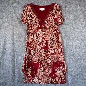 Vtg Y2k 90s Babydoll Dress Size 14 Fairy Glam Split Sleeve‎ Stretch Lace